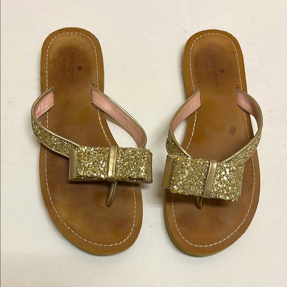 Kate Spade gold glitter thong sandal - Picture 1 of 11